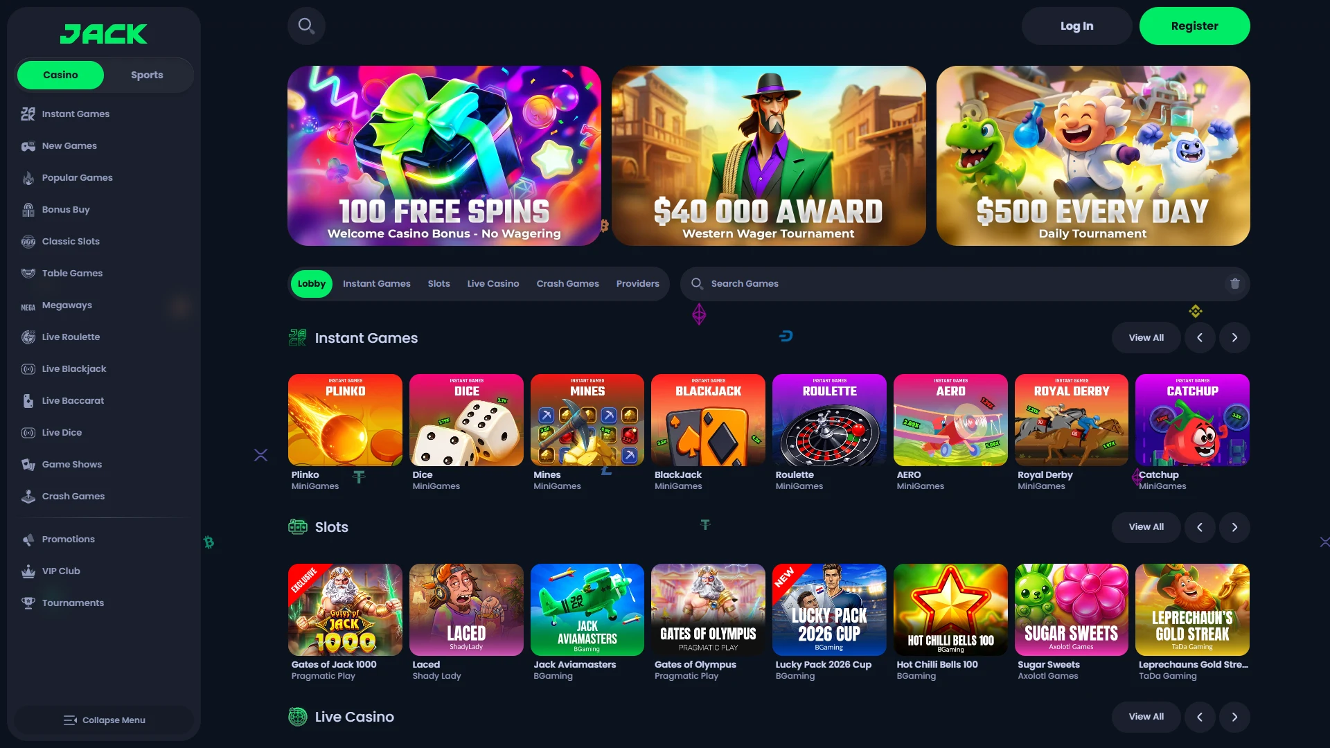 Jackbit slots and live games